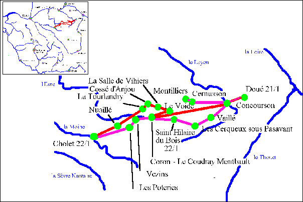 carte du trac de la colonne n 4