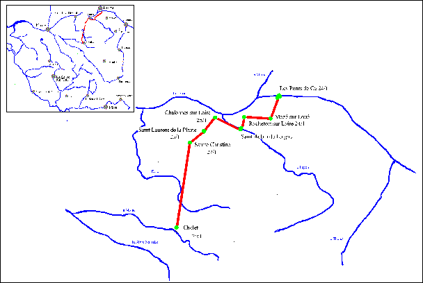 carte du trac de la colonne n 6