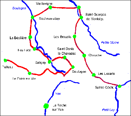 Le trajet de la colonne